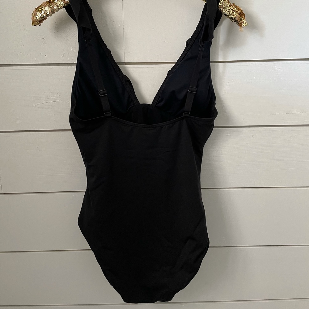 Black Ruffle Swimsuit - Picture 4 of 6